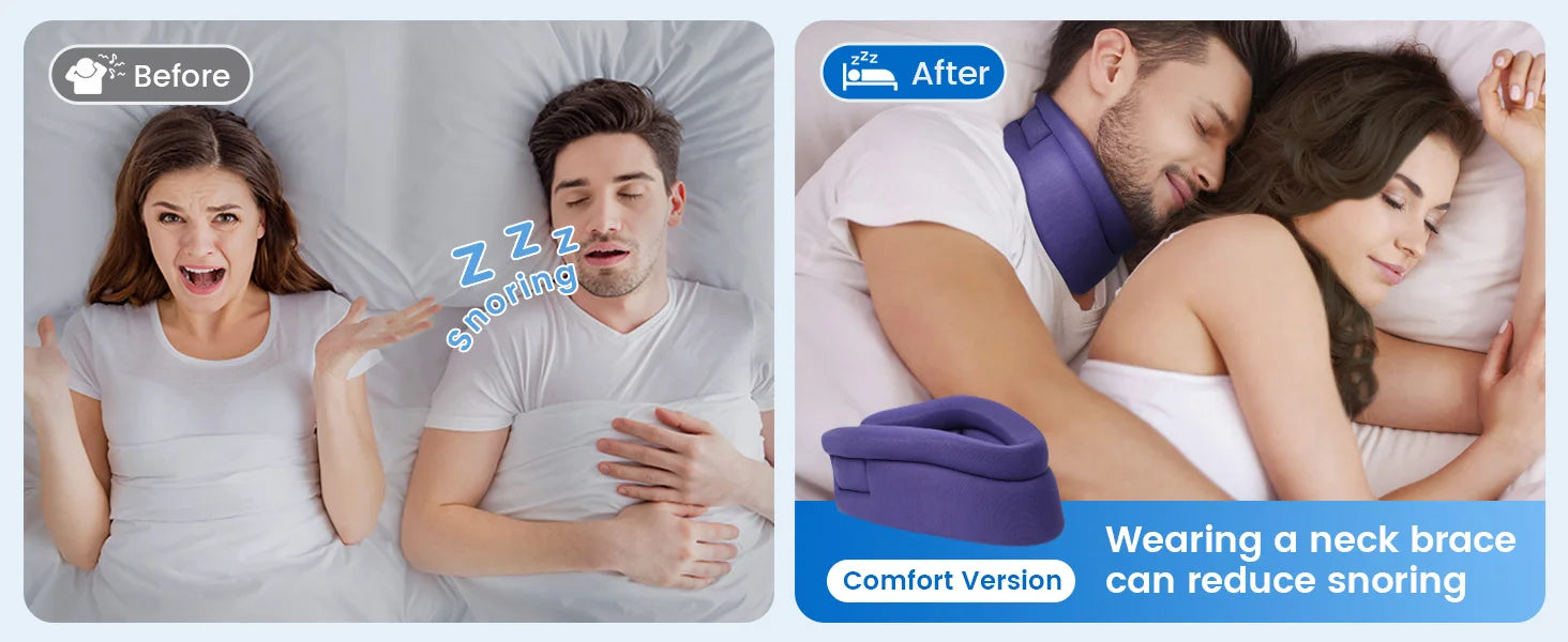 VELPEAU Neck Brace for Pain Relief and Spine Pressure, Adjustable Foam Neck Support Collar for Snoozing and Sleep Apnea