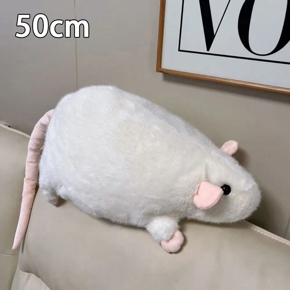 Cute 35/50cm Mouse Doll Cartoon Plush Flower Branch Rat Doll Soft Oversized Animal Figure Kid Gift Birthday Stuffed&Plush Animal