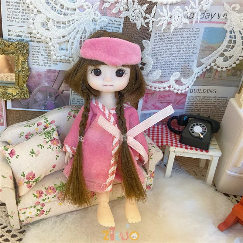 16cm Dolls for Girls Children's Toys 1/8 BJD Mini Dolls Kawaii with Clothes Birthday Xmas Gifts Princess Dress Up Toy