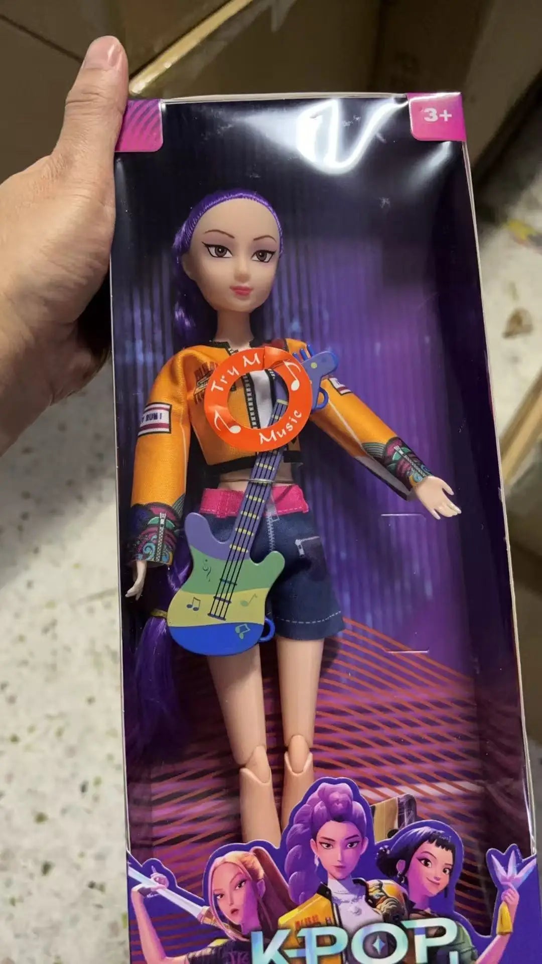 Kpop Demon Hunters Action Figure Dolls - Rumi Mira Zoey 3-Pack with Music, DIY Plastic Toys for Girls 3+, Collectible Kpop Gift