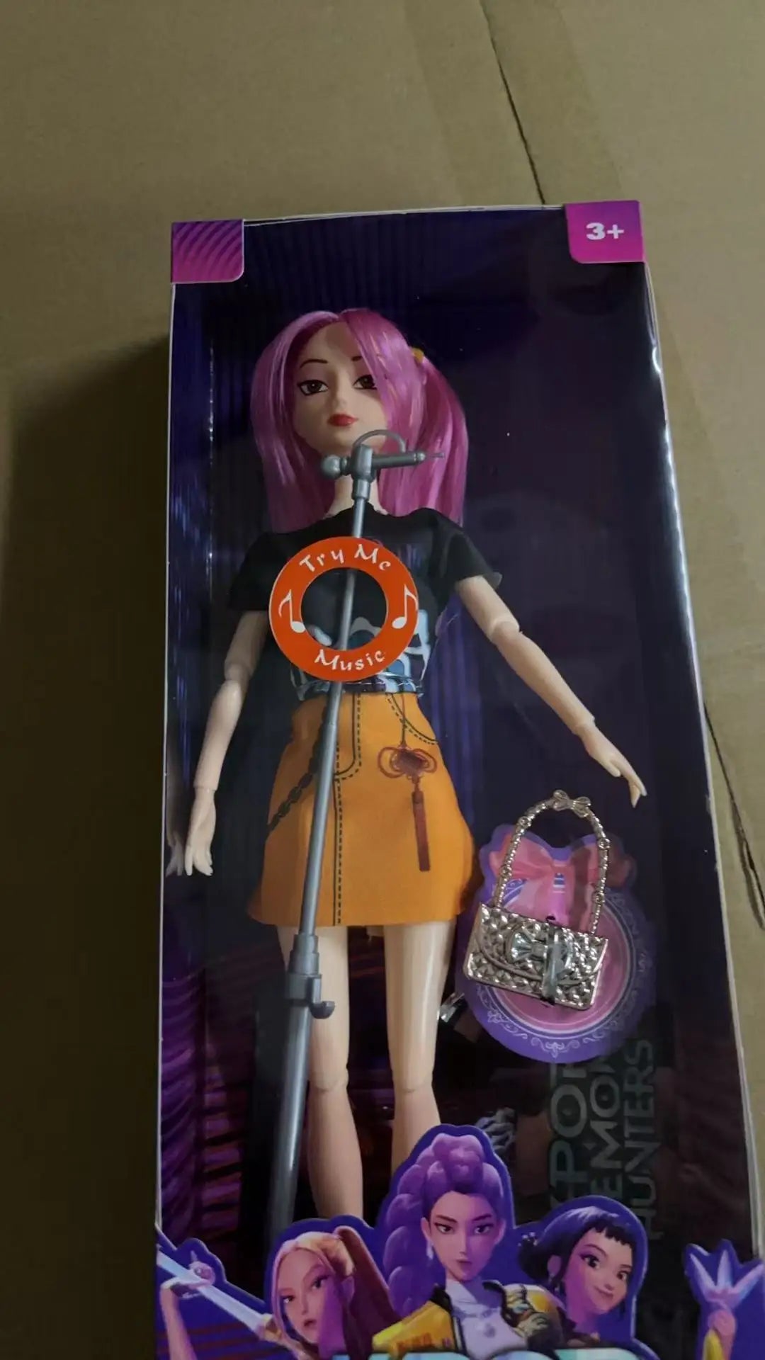 Kpop Demon Hunters Action Figure Dolls - Rumi Mira Zoey 3-Pack with Music, DIY Plastic Toys for Girls 3+, Collectible Kpop Gift