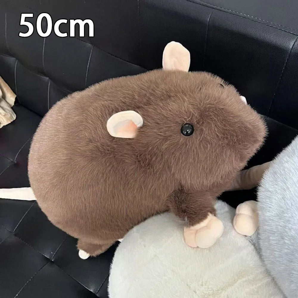 Cute 35/50cm Mouse Doll Cartoon Plush Flower Branch Rat Doll Soft Oversized Animal Figure Kid Gift Birthday Stuffed&Plush Animal