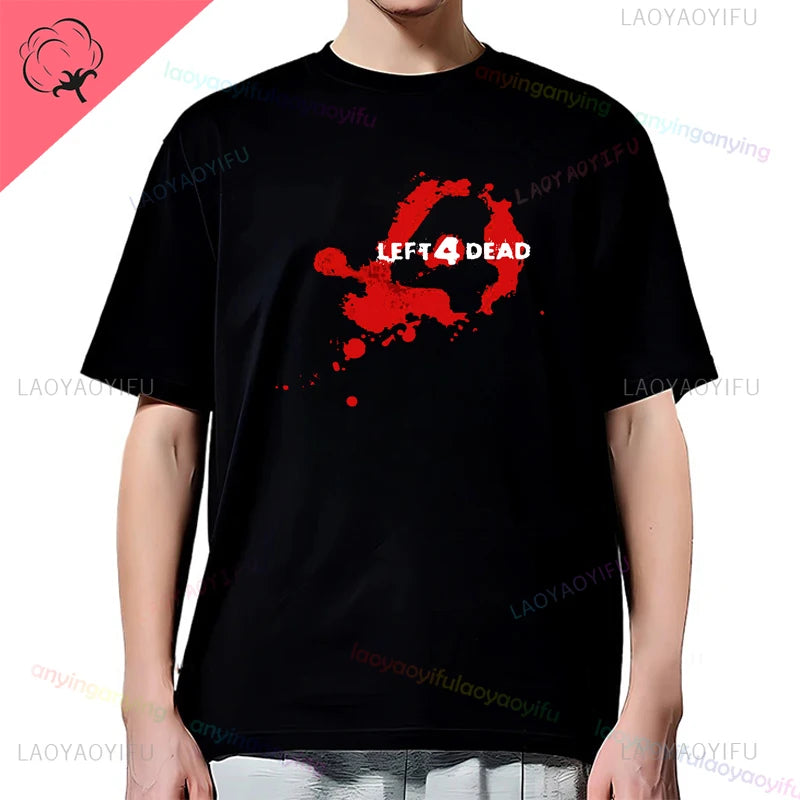 Left 4 Dead 2 L4D T-Shirt Men Women Fashion Casual Gamer Short Sleeve T-shirt Aesthetic Vintage Retro Style T-shirts Harajuku