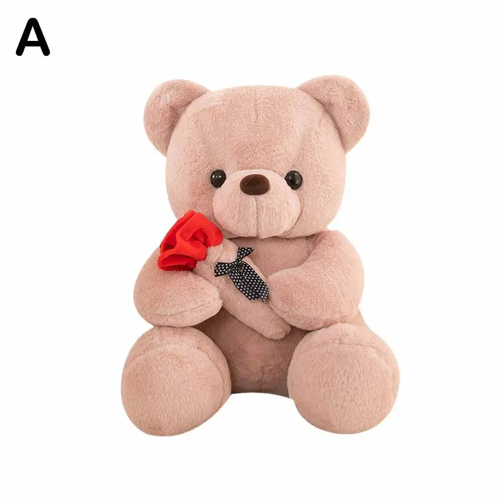 25cm Kawaii for Valentines Day Gift Teddy Bears Stuffed Animal Rose Bear Doll Valentine's Day Gift for Girlfriend