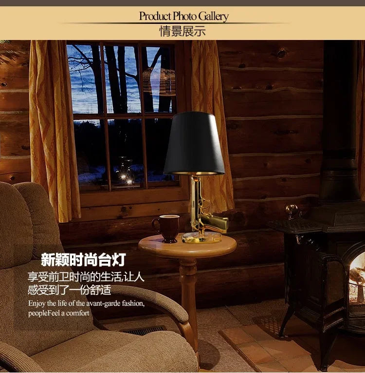 Postmodern Creative Lamp AK47 Floor Lamp LED Designer Corner Light for Living Room Reading Bedroom Bedside Gold Floor Lamp