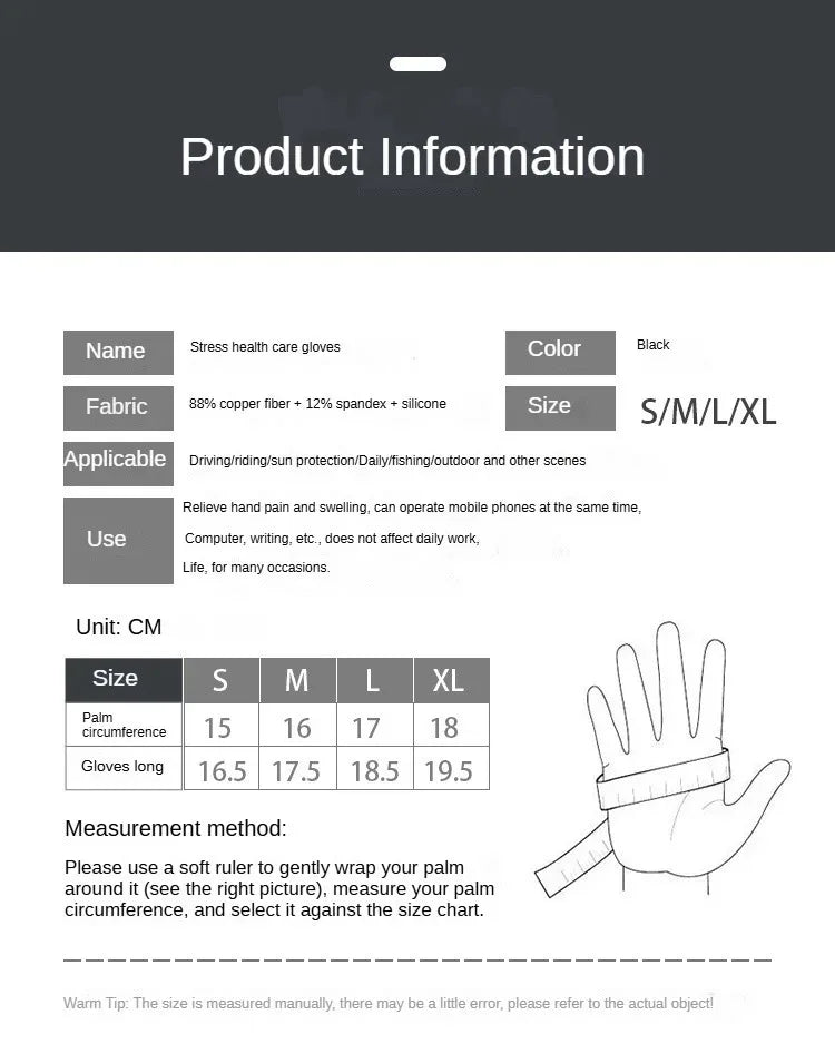 1Pair Unisex Fingerless Arthritis Gloves Wrist Brace Hand Support for Carpal Tunnel Pain Relief And Swelling Men And Women