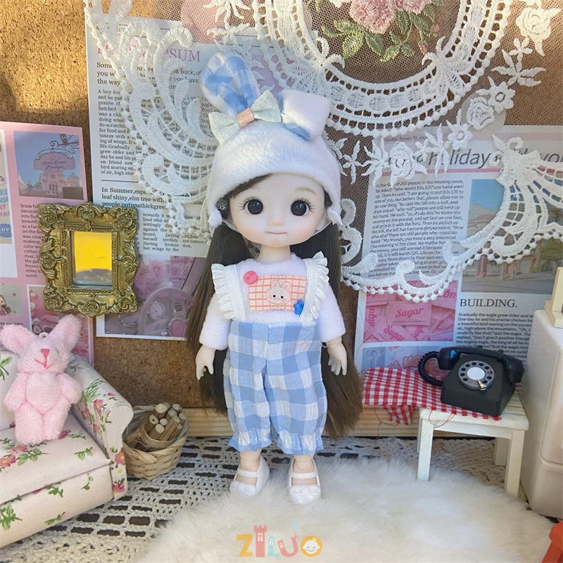 16cm Dolls for Girls Children's Toys 1/8 BJD Mini Dolls Kawaii with Clothes Birthday Xmas Gifts Princess Dress Up Toy