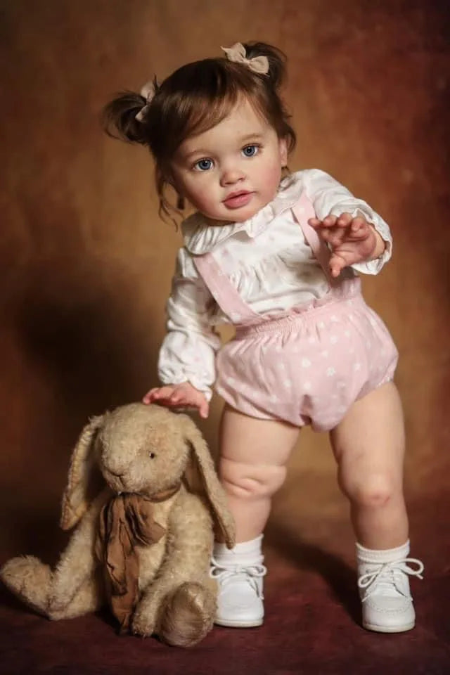 NPK 66CM Pippa Already Painted Finished Doll Reborn Toddler Huge Baby Size Popular Lifelike Soft Touch 3D Skin Art Doll