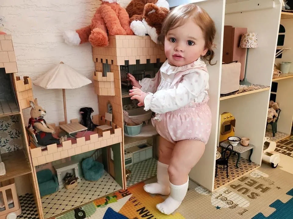 NPK 66CM Pippa Already Painted Finished Doll Reborn Toddler Huge Baby Size Popular Lifelike Soft Touch 3D Skin Art Doll