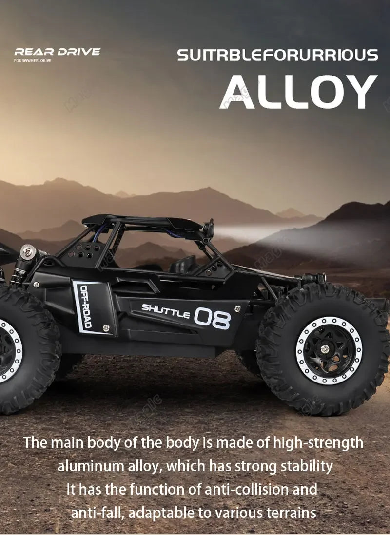 1:16 Scale 2WD All Terrain Fast RC Car 20KM/H High Speed Electric Off-Road Vehicle Outdoor Remote Control Truck for Kid Toy Gift
