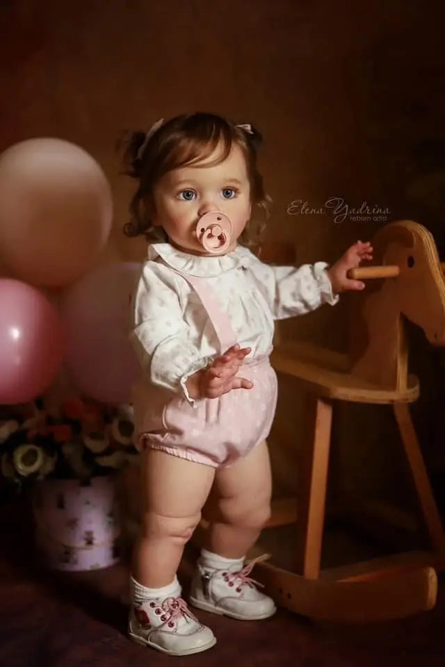 NPK 66CM Pippa Already Painted Finished Doll Reborn Toddler Huge Baby Size Popular Lifelike Soft Touch 3D Skin Art Doll