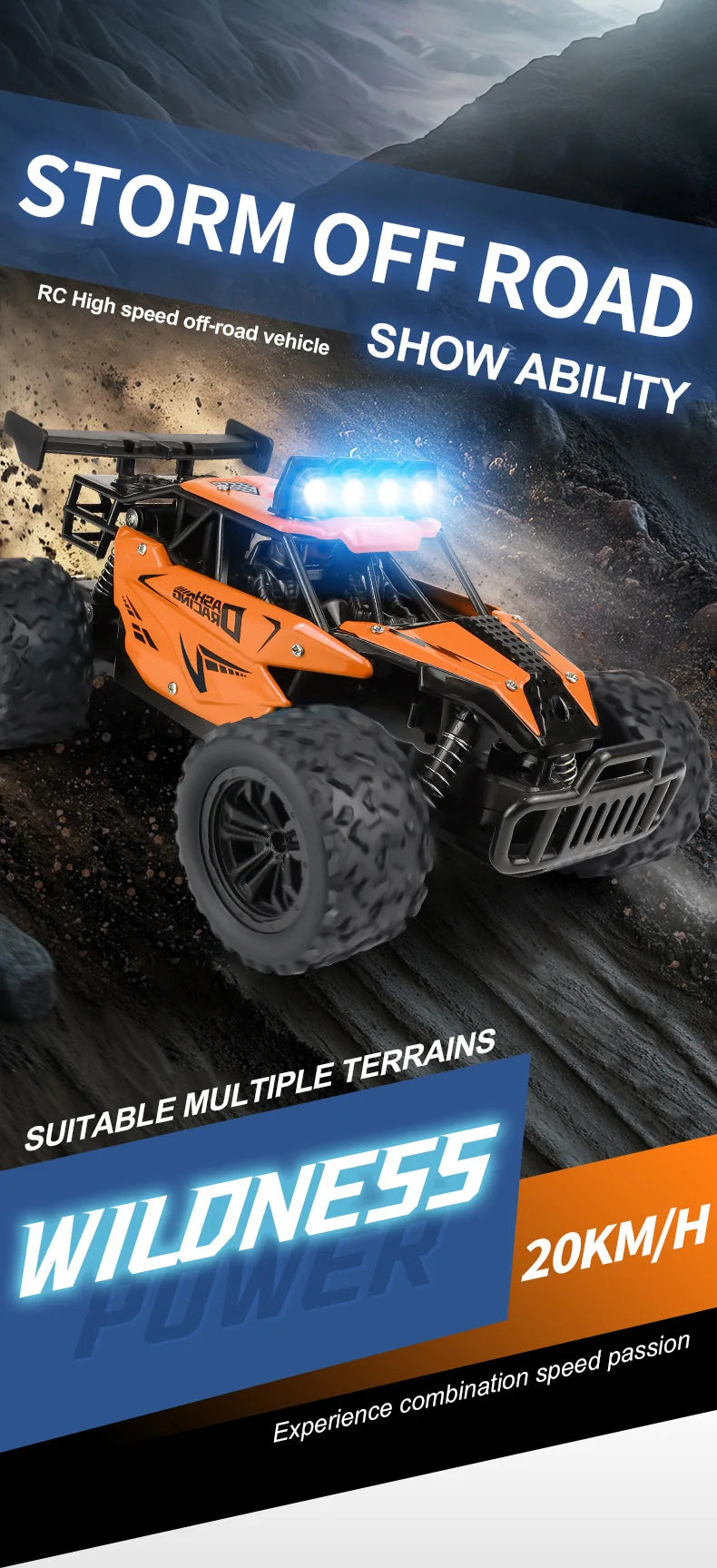 Remote Control Car RC Drift Racing 1:16 Vehicle Off Road Alloy 2.4G Radio High-Speed Trucks With LED Light Climbing Gift Kid Toy