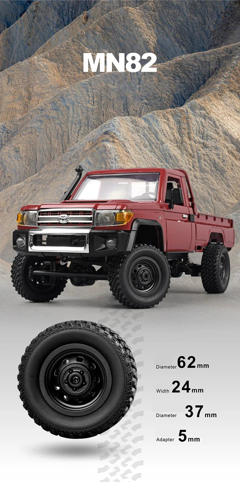 ZWN 1:12 Full Scale RC CAR MN82 Upgraded MN82 PRO Controllable Headlights 2.4G 4WD Off-Road Car Pick Up Truck Toy for Kids Gifts