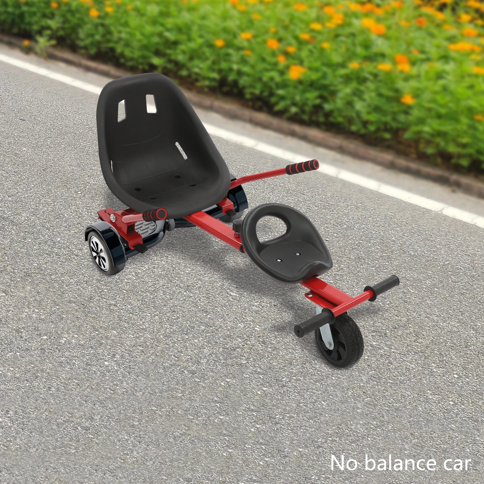 Adjustable Hoverboard Kart Kit for 6.5-10" Hoverboards, Double Seat Go Kart Frame for Kids & Adults, Outdoor Ride On Car