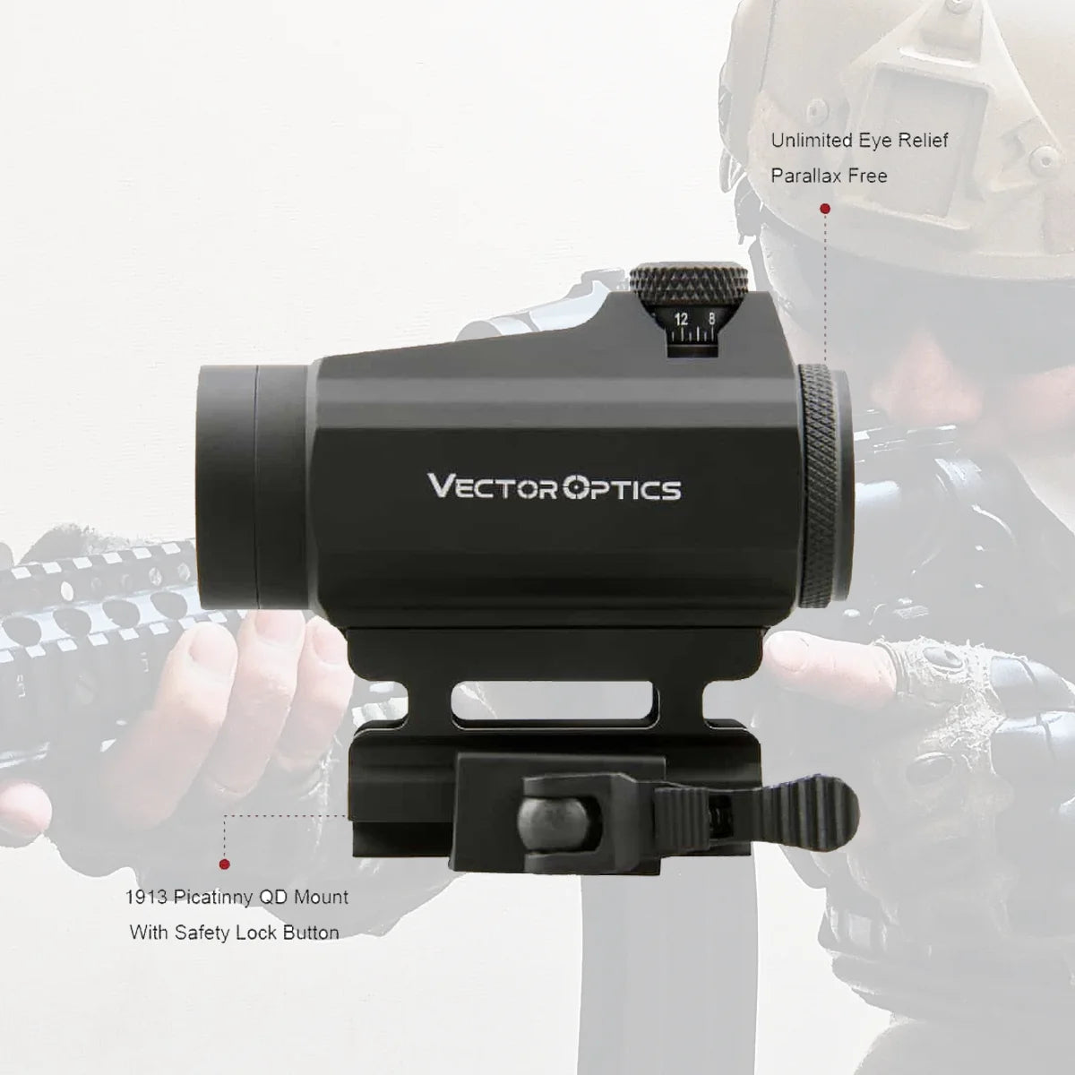 Vector Optics Maverick 1x22 GenII Red Dot Sight Compact with 3MOA Dot Size&11 Levels Dot Intensity For AR 15 AK .223 .308