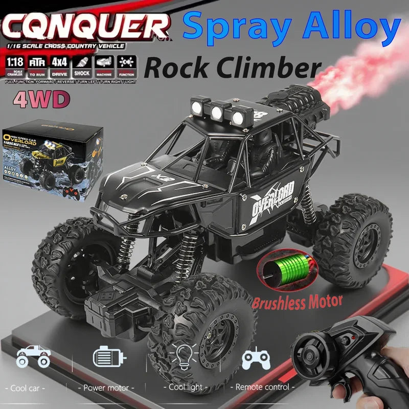 2025 New 4WD Spray Remote Control Cars With LED Lights 1:18 RC Buggy Off Road Drift Trucks RTR Vehicle Children‘s Boys Kid Gifts