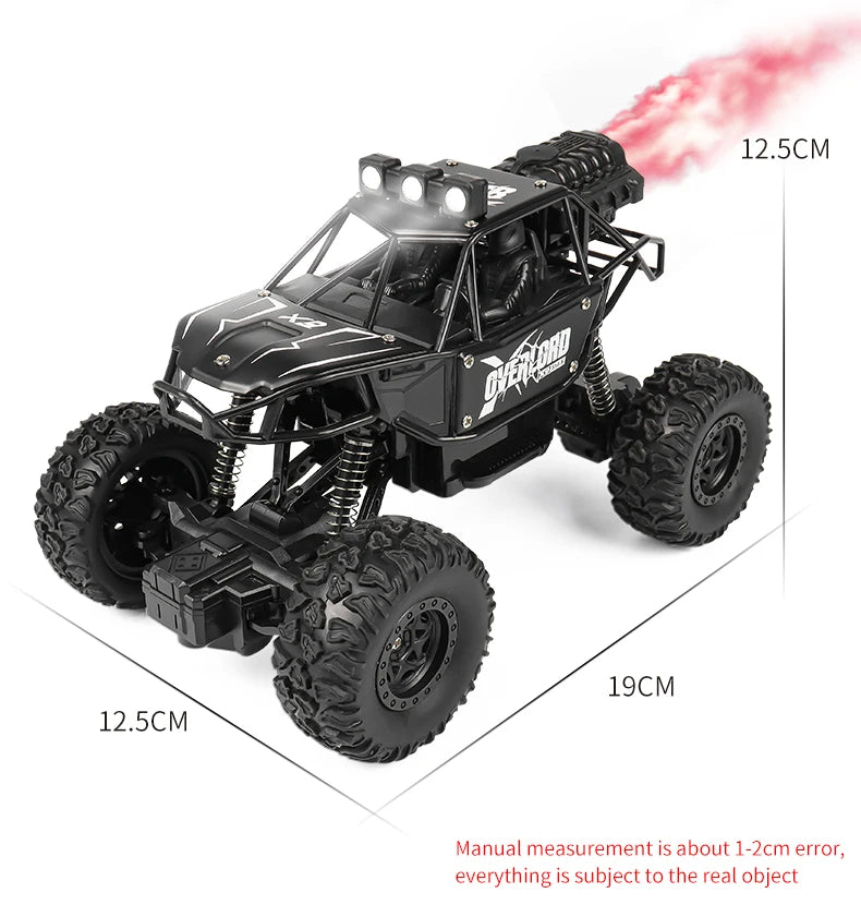 2025 New 4WD Spray Remote Control Cars With LED Lights 1:18 RC Buggy Off Road Drift Trucks RTR Vehicle Children‘s Boys Kid Gifts