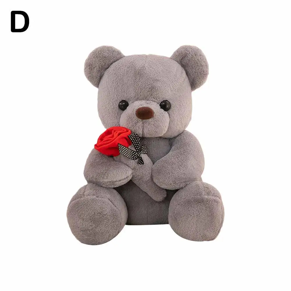 25cm Kawaii for Valentines Day Gift Teddy Bears Stuffed Animal Rose Bear Doll Valentine's Day Gift for Girlfriend