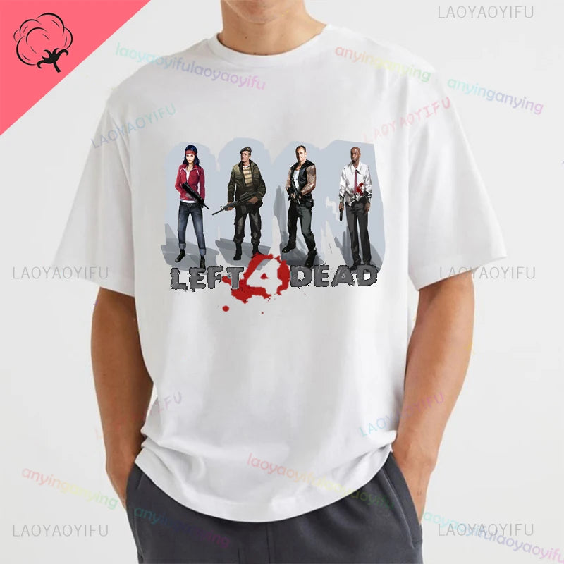 Left 4 Dead 2 L4D T-Shirt Men Women Fashion Casual Gamer Short Sleeve T-shirt Aesthetic Vintage Retro Style T-shirts Harajuku
