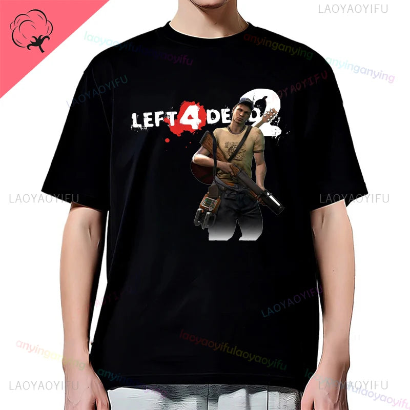 Left 4 Dead 2 L4D T-Shirt Men Women Fashion Casual Gamer Short Sleeve T-shirt Aesthetic Vintage Retro Style T-shirts Harajuku