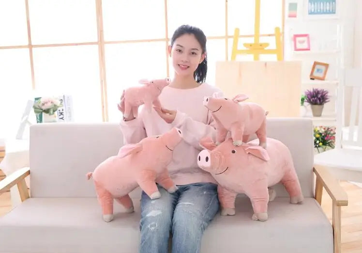 1pc 25cm Lifelike Cute Cartoon Pig Plush Toy Stuffed Soft Animal Pig Doll for Birthday Gift Toy Kawaii Gift for Girls