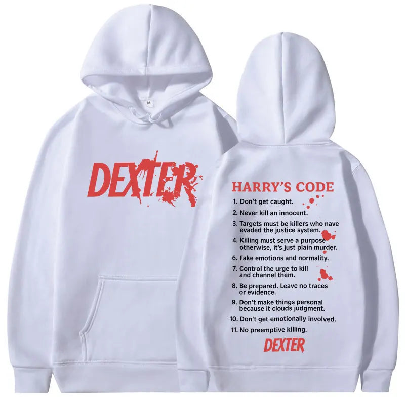 TV Play Dexter Morgan Harry's Code Men's and Women's Hoodies, Oversized Casual Fashion Retro Autumn and Winter Cotton Hoodies