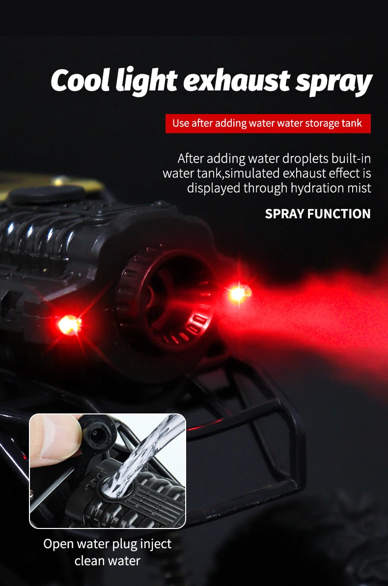 2025 New 4WD Spray Remote Control Cars With LED Lights 1:18 RC Buggy Off Road Drift Trucks RTR Vehicle Children‘s Boys Kid Gifts