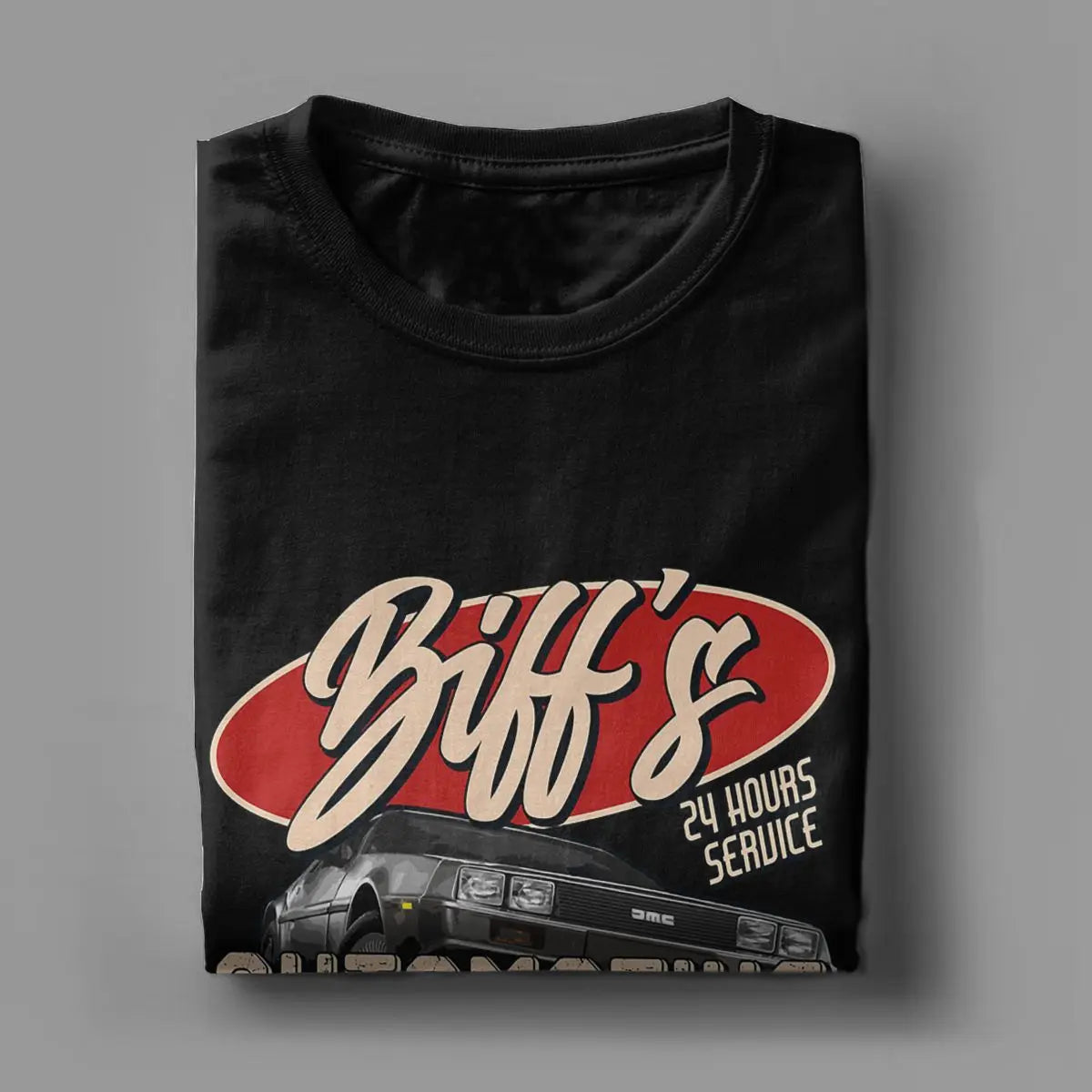 Back To The Future. Biff's Automotive Detailing Party Gifts T-Shirt  Pure Cotton printed Vintage Clothes Graphic plus size