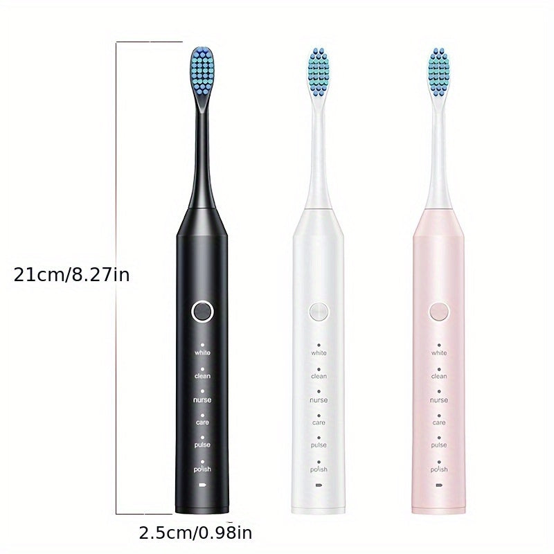 Smart Electric Toothbrush for Adults with 6 Vibration Modes (Cleaning, Whitening, Gum Care, Deep, Massage), USB-Powered Electric Dental Brush, Auto Cleaning, Timer, Charging Station - Ideal Gift for Oral Care, Toothbrush Elec